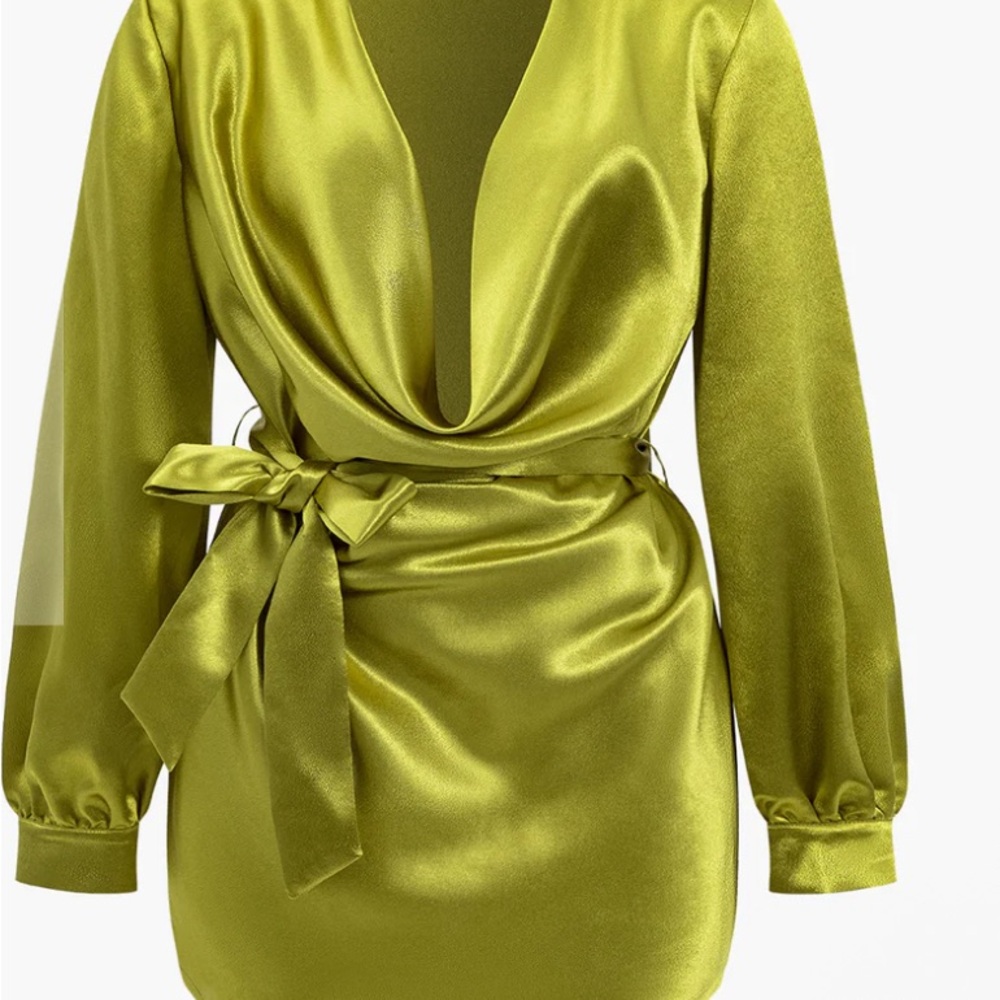 SHEIN gold Satin Mini Dress